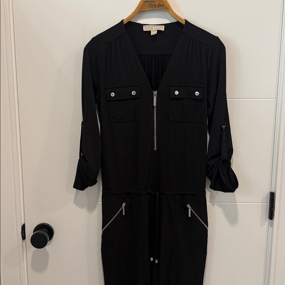 Michael Kors Black Zip-Front Utility Jumpsuit size XS - Picture 5 of 9